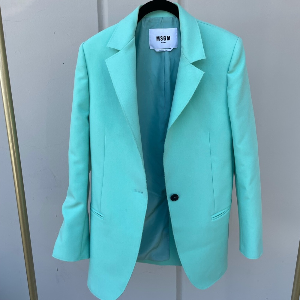 Msgm Milano teal oversized blazer size xs